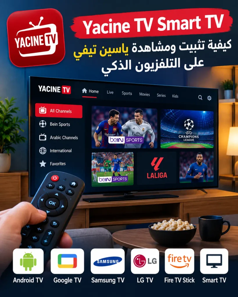ياسين تيفي للتلفزيون الذكي تحميل وتثبيت Yacine TV Smart TV 2026 1 Yacine TV Smart TV كيفية تثبيت ومشاهدة ياسين تيفي