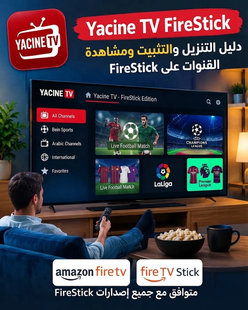 ياسين تيفي على فاير ستيك: طريقة التنزيل والتثبيت 2026 1 yacine tv firestick