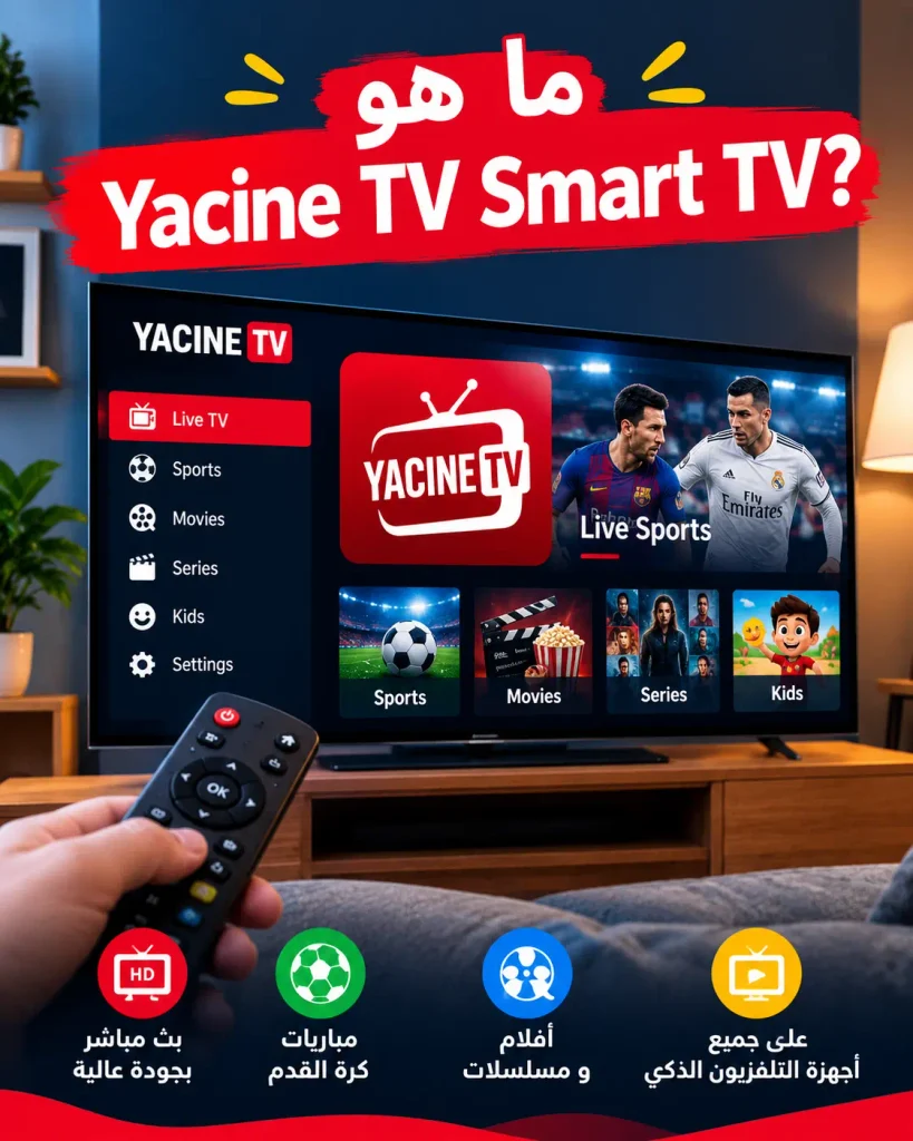 ياسين تيفي للتلفزيون الذكي تحميل وتثبيت Yacine TV Smart TV 2026 2 ما هو Yacine TV Smart TV؟