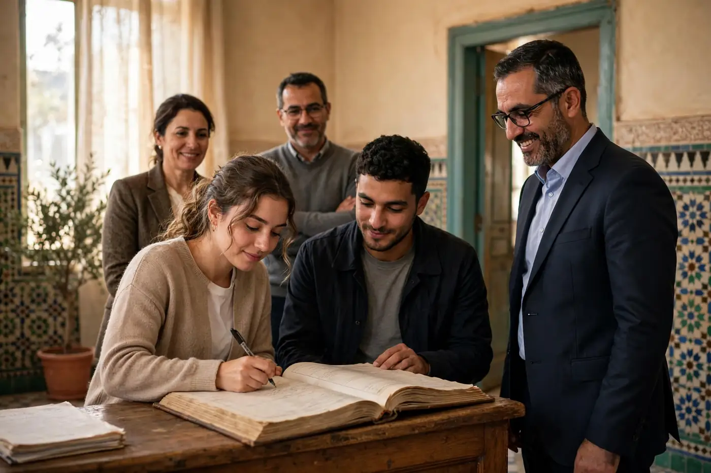 Acte de mariage Algérie : dossier, célébration à la mairie et livret de famille 3 Célébration du mariage civil à la mairie en Algérie : signature du registre devant l'officier d'état civil
