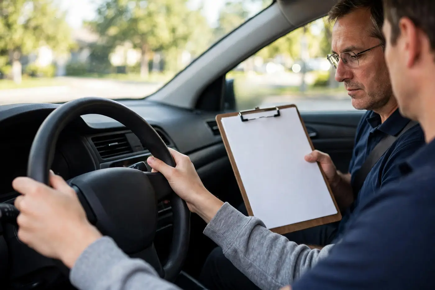 Permis de conduire Algérie : examens, dossier, prix et renouvellement 3 Examen pratique du permis de conduire Algérie : le candidat au volant, l'examinateur à ses côtés